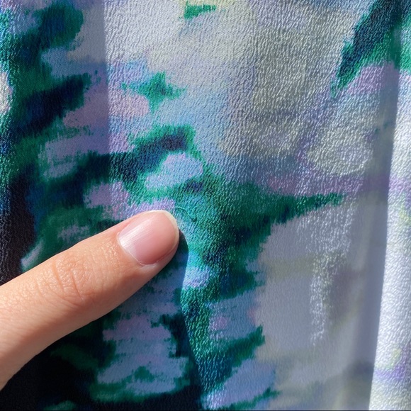 Cynthia Rowley Watercolor V Neck Silk Dress Size 4 - Picture 4 of 6